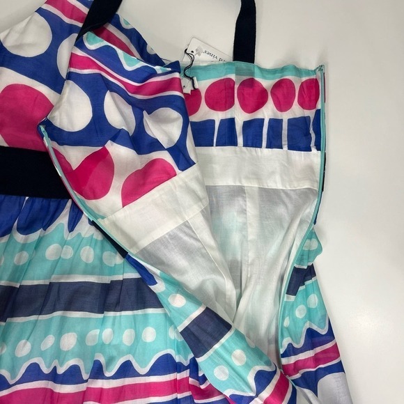 Vineyard Vines Carolina Maxi Dress 6 Ocean Splash NWT Cotton‎ Silk Lined Geo - Picture 5 of 14